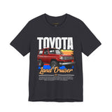 Toyota Land Cruiser Classic Off Road SUV Inspired Illustrated 4x4 Adventure Graphic T Shirt Vintage Overland Utility Vehicle Automotive Streetwear Rugged Travel Lifestyle Gift For SUV Enthusiasts