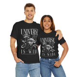 Universe Is Wide Graphic Unisex Heavy Cotton Tee Cosmic Galaxy Butterfly Space Streetwear T Shirt