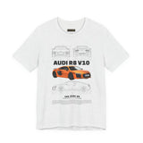 Orange Mid Engine Supercar Blueprint Artwork Unisex Heavy Cotton Tee High Performance Inspired Streetwear Graphic Shirt For Car Enthusiasts And Automotive Art Fans