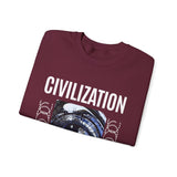 Civilization Eye Of Memory Graphic Unisex Heavy Blend Crewneck Sweatshirt Futuristic Visionary Streetwear Abstract Blue Eye Pullover