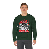Happiness Is Not About Money Graphic Unisex Heavy Blend Crewneck Sweatshirt Bold Motivational Streetwear Pullover
