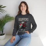 Heavens Hallucinations Crewneck Comfortable Unisex Heavy Blend Sweatshirt Artistic Streetwear Bold Floral Graphic Design for Self Expression Perfect Gift for Friends Birthdays Cozy Days
