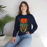 Cell Samurai Unisex Heavy Blend Crewneck Sweatshirt Futuristic Japanese Warrior Art Neon Cyberpunk Streetwear Anime Inspired Comfortable Warm Pullover For Tattoo Artists Festivals And Bold Fashion...