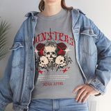 Monsters Skull Guardians Gothic Horror Unisex Heavy Cotton Tee Dark Graphic Halloween Streetwear Bold Vintage Skull T Shirt