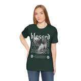 Blessed Angel Statue Graphic Unisex Jersey Short Sleeve Tee Gothic Streetwear Aesthetic Spiritual Bold Artistic Fashion T Shirt