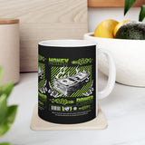 Money Power Ceramic Mug Dollar Stack Neon Green Graphic Hustle Mindset Streetwear Motivational Coffee Tea Cup