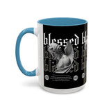 Blessed Angel Statue Graphic Accent Coffee Mug 11oz 15oz Gothic Streetwear Aesthetic Spiritual Artistic Ceramic Drinkware