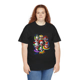 Chaos Clown Crew Unisex Heavy Cotton Tee Vibrant Horror Art Streetwear Design For Bold Confidence, Fearless Energy, And Dark Humor Lovers