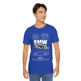 Blue Track Ready Performance Coupe Artwork Unisex Heavy Cotton Tee High Speed Racing Inspired Streetwear Graphic Shirt For Car Enthusiasts And Motorsport Art Fans