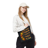Sunflower Ho'oponopono Tote Bag Hawaiian Healing Prayer Design Spiritual Positivity Canvas Bag Mindfulness Reusable Durable Eco Friendly Shopping Tote