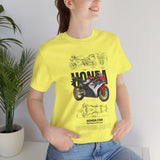 Honda CBR Superbike Blueprint Racing Motorcycle Graphic Tee Sport Bike Track Design T Shirt For Riders Speed Lovers Motorsport Streetwear Gift