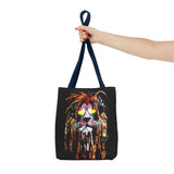 Rasta Lion Eco Tote Bag Vibrant Reggae Inspired Artistic Lion with Headphones Jamaican Island Style Bold Art Print Durable Cotton Canvas Bag for Music Lovers Travel or Daily Use by KLASSORO