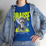 Praise Angel Statue Graphic Unisex Heavy Cotton Tee Spiritual Gothic Streetwear T-Shirt