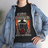 Firefighter Heroic Spirit Unisex Heavy Cotton Tee Bold Firefighter Graphic Shirt Courageous Rescue Design Motivational Streetwear Gift for Firefighters, Heroes, and Everyday Warriors