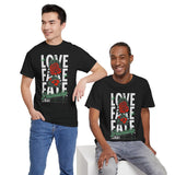 Love Fake Friendship Rose Graphic Unisex Heavy Cotton Tee Bold Statement Streetwear T Shirt Empowering Artistic Floral Design for Self Expression Perfect Gift for Friends Birthdays Parties Casual Wear