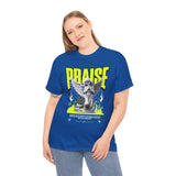 Praise Angel Statue Graphic Unisex Heavy Cotton Tee Spiritual Gothic Streetwear T-Shirt