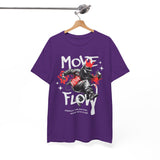 Move With Flow Breakdance Graphic Unisex Heavy Cotton Tee Hip Hop Streetwear Dance Rhythm Urban Style T Shirt