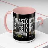 Dynasty Accent Coffee Mug 11oz 15oz Black Ceramic Mug with Roman Statue Bust and Butterfly Artwork for History Lovers and Modern Art Fans
