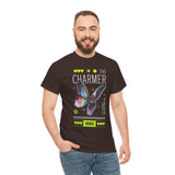 The Charmer Unisex Heavy Cotton Tee Futuristic Butterfly Graphic Streetwear Neon Cyber Aesthetic Artistic Fashion Statement T Shirt