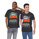 Legendary Orange Street Machine Rear View Unisex Heavy Cotton Tee Powerful JDM Inspired Car Art Graphic Shirt for Collectors and Gearheads