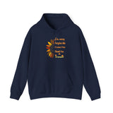 Unisex Ho’oponopono Sunflower Hoodie Heavy Blend Pullover Sweatshirt Healing Affirmation Spiritual Gratitude Mindfulness Positive Energy Streetwear