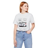 White Track Racing Blueprint Artwork Unisex Heavy Cotton Tee High Performance Inspired Streetwear Graphic Shirt For Car Lovers And Speed Enthusiasts