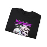 Unisex Heavy Blend Crewneck Sweatshirt Apocalypse Chaos Graphic Pullover Black Greek Statue Vaporwave Streetwear Bold Futuristic Artistic Fashion Outfit