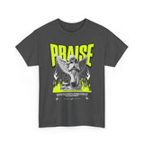 Praise Angel Statue Graphic Unisex Heavy Cotton Tee Spiritual Gothic Streetwear T-Shirt