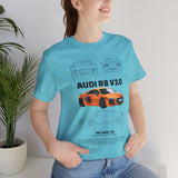 Orange Mid Engine Supercar Blueprint Artwork Unisex Heavy Cotton Tee High Performance Inspired Streetwear Graphic Shirt For Car Enthusiasts And Automotive Art Fans