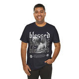 Blessed Angel Statue Graphic Unisex Jersey Short Sleeve Tee Gothic Streetwear Aesthetic Spiritual Bold Artistic Fashion T Shirt