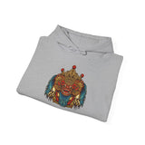 Balinese Barong Mask Unisex Hoodie Heavy Blend Pullover Sweatshirt Tribal Cultural Warrior Spirit Inspired Mythical Festival Graphic Streetwear