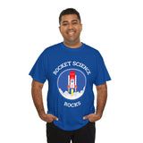 Rocket Science Rocks Unisex Heavy Cotton Tee Space Exploration T Shirt Astronomy STEM Education Science Lover Gift Astronaut Geek Nerd Graphic Top