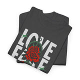 Love Fake Friendship Rose Graphic Unisex Heavy Cotton Tee Bold Statement Streetwear T Shirt Empowering Artistic Floral Design for Self Expression Perfect Gift for Friends Birthdays Parties Casual Wear