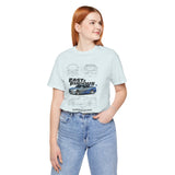 Silver Blue Street Racing Artwork Unisex Heavy Cotton Tee High Performance Inspired Graphic Shirt For Car Lovers And Urban Streetwear Fans