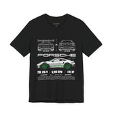 Porsche GT3 RS Inspired Blueprint Design Unisex Heavy Cotton Tee Premium Racing Streetwear Car Lovers T Shirt for Enthusiasts and Everyday Wear