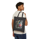 Sculptural Future Statue Art Cotton Canvas Tote Bag Greek Goddess Abstract Cosmic Splash Bold Artistic Streetwear Reusable Shopping Bag