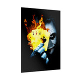 The Burning Aces Glossy Poster Fiery Gothic Wall Art Bold Dark Design for Risk Takers, Art Collectors, and Fearless Home Décor Lovers