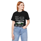 Porsche GT3 RS Inspired Blueprint Design Unisex Heavy Cotton Tee Premium Racing Streetwear Car Lovers T Shirt for Enthusiasts and Everyday Wear