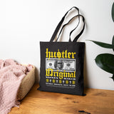 Hustler Original Money Maker Cotton Canvas Tote Bag Eco Friendly Streetwear Bold Dollar Bill Graphic Motivational Entrepreneur Shopper