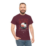 Landscape Unisex Heavy Cotton Tee Graphic T Shirt Black Nature Inspired Abstract Mountain Design Modern Streetwear Outdoor Adventure Artistic Fashion Outfit