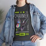The Charmer Unisex Heavy Cotton Tee Futuristic Butterfly Graphic Streetwear Neon Cyber Aesthetic Artistic Fashion Statement T Shirt