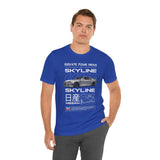 Japanese Performance Coupe Skyline Inspired Unisex Streetwear Tee High Speed Racing Car Graphic Shirt JDM Culture Drift Style Automotive Art Design For Car Lovers Urban Fashion