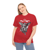Fly High Angel Design Unisex Heavy Cotton Tee Streetwear Graphic T Shirt Spiritual Guardian Winged Warrior Style