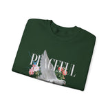 Peaceful Dove Floral Crewneck Sweatshirt Comfortable Unisex Pullover Motivational Streetwear Bold Graphic Design Symbol of Peace Perfect Gift for Friends Birthdays Cozy Days Casual Wear