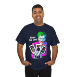 Joker Enjoy The Game Unisex Heavy Cotton Tee Bold Gothic Streetwear Art Design Dark Psychological Theme Shirt for Risk Takers, Creators, and Hustlers