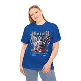 Money Bright Unisex Heavy Cotton Tee Angel Statue Graphic Gothic Streetwear Red Neon Aesthetic Artistic Fashion Statement T Shirt