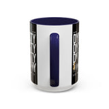 Dynasty Accent Coffee Mug 11oz 15oz Black Ceramic Mug with Roman Statue Bust and Butterfly Artwork for History Lovers and Modern Art Fans