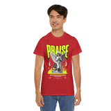 Praise Angel Statue Graphic Unisex Heavy Cotton Tee Spiritual Gothic Streetwear T-Shirt