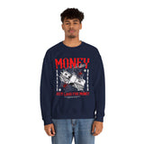 Money Motivation Hustler Mindset Graphic Print Unisex Heavy Blend Crewneck Sweatshirt Streetwear Ambition Pullover