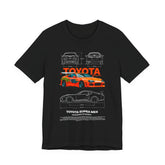 Legendary Orange Street Racer Blueprint Tee Unisex Heavy Cotton Retro Tuner Car Art Graphic Shirt for Enthusiasts